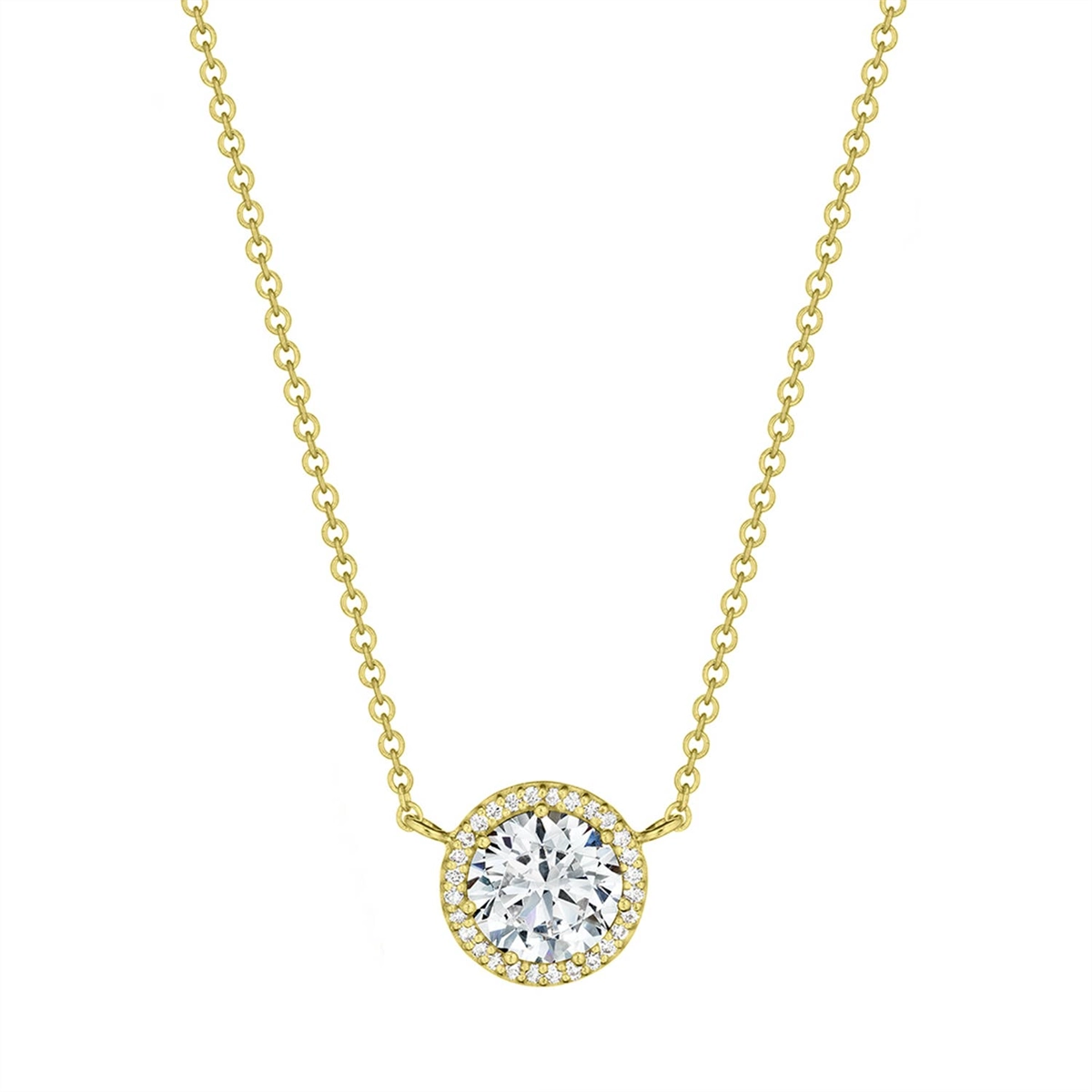 Tacori 14K Yellow Gold Classic Diamond Bloom Pendant Mount Necklace, 7mm