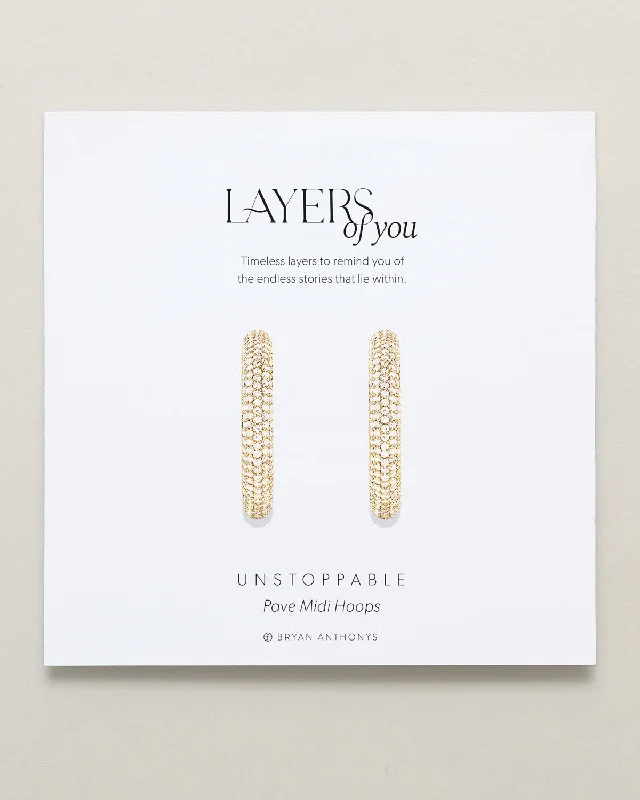 Unstoppable Pave Midi Hoop Earrings