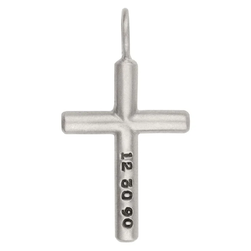 Custom Order Silver Date Cross Charm