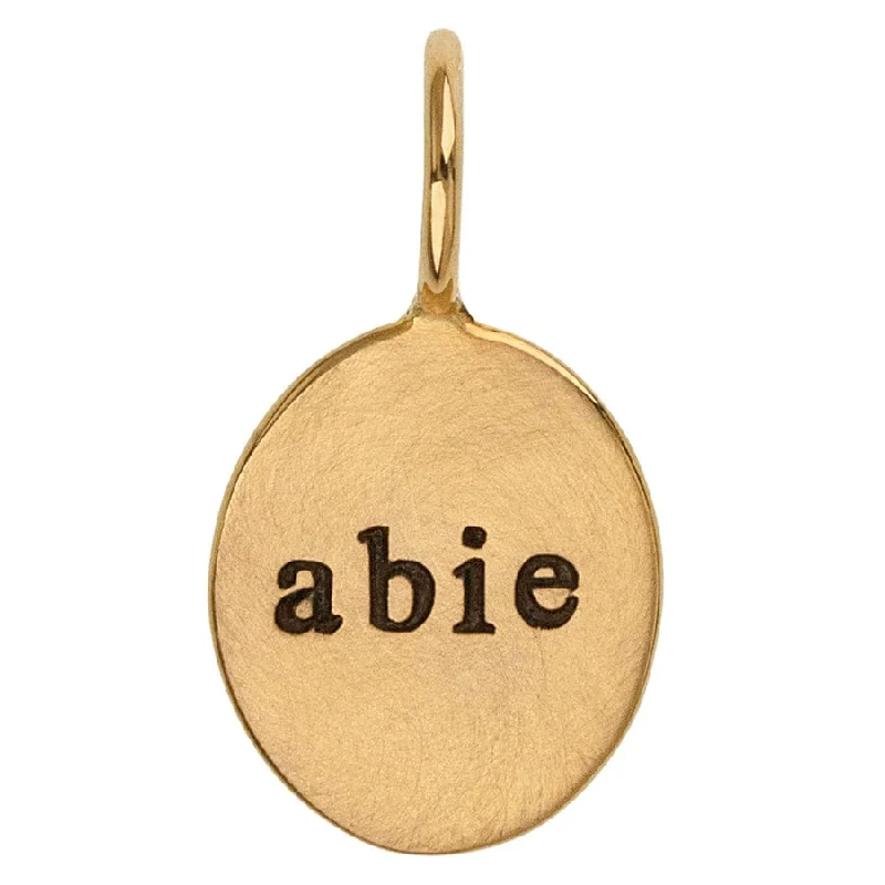 Custom Order Mini Gold Name Oval Charm