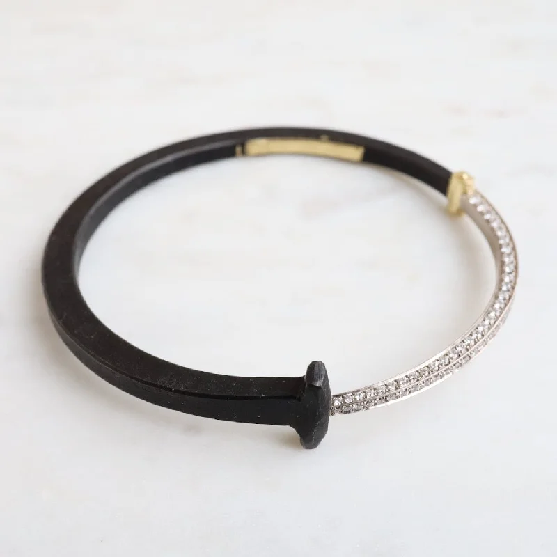 Pat Flynn Iron Pave Diamond Tail Nail Bracelet